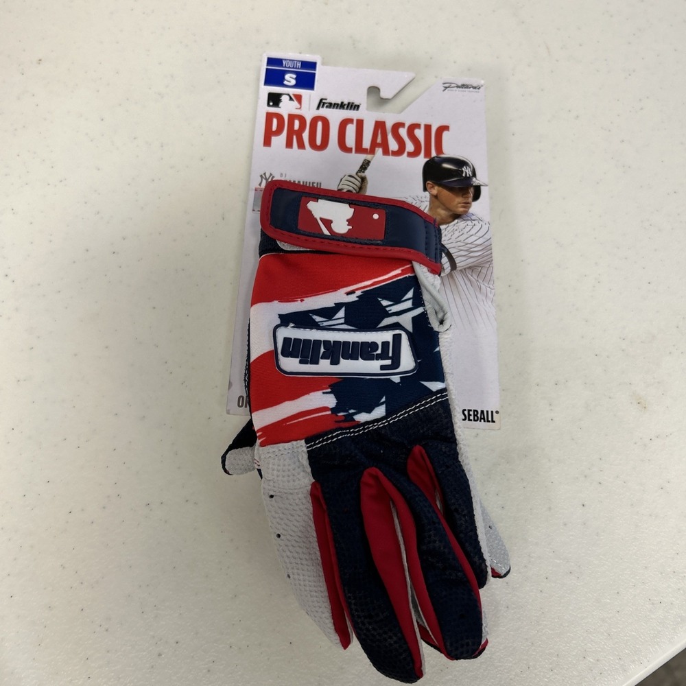 Franklin Pro Classic MLB Batting Gloves Youth Small Stars & Stripes NEW